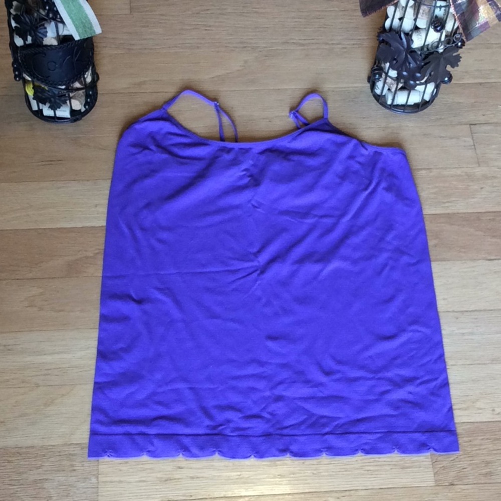 Miss Juli purple one size tank with scallop
